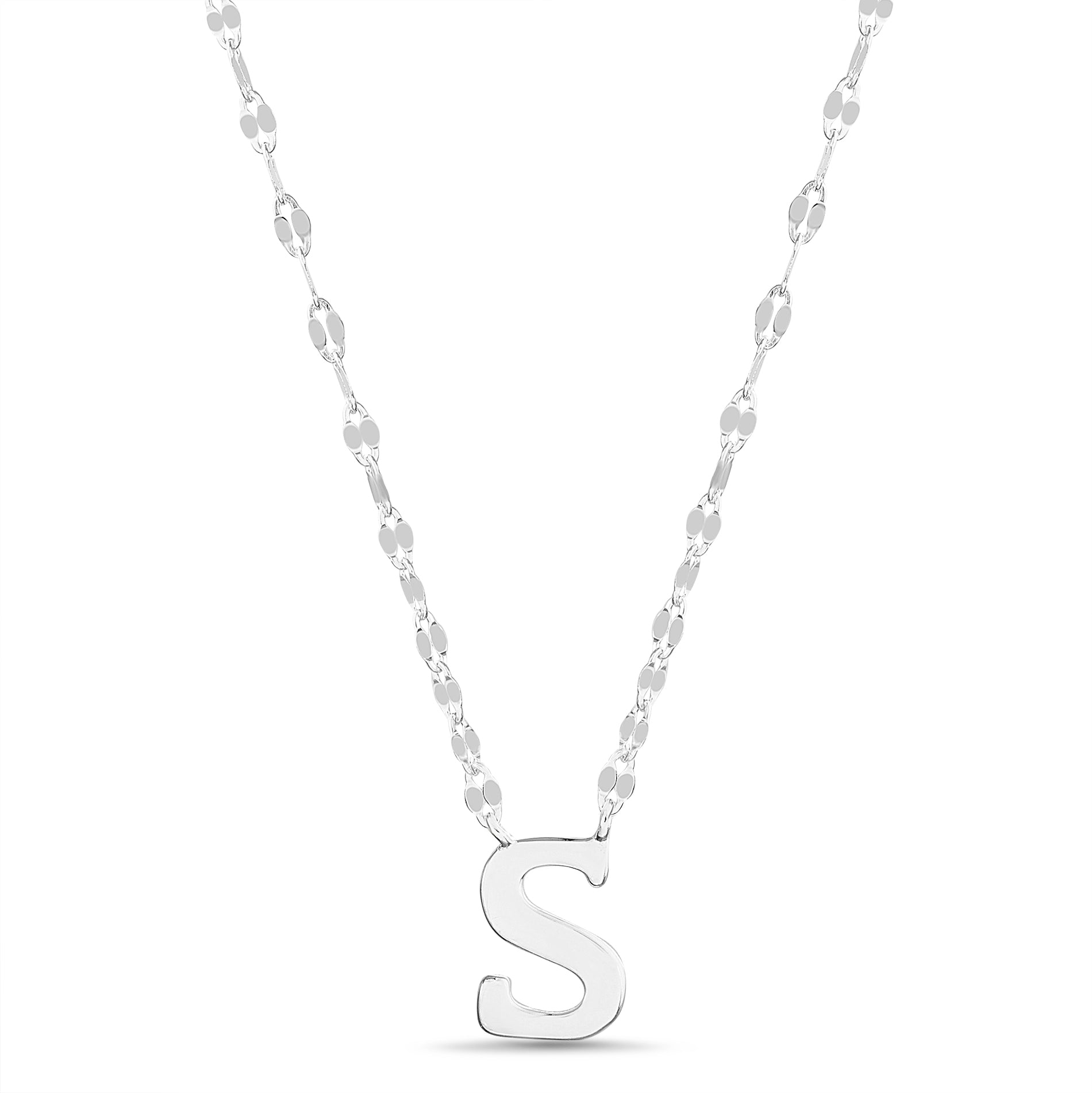 Dainty Silver Initial Necklace
